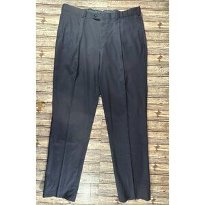 Ermenegildo Zegna Fit Rom 100% wool Trousers dress Pants sz 58 US 40 color navy